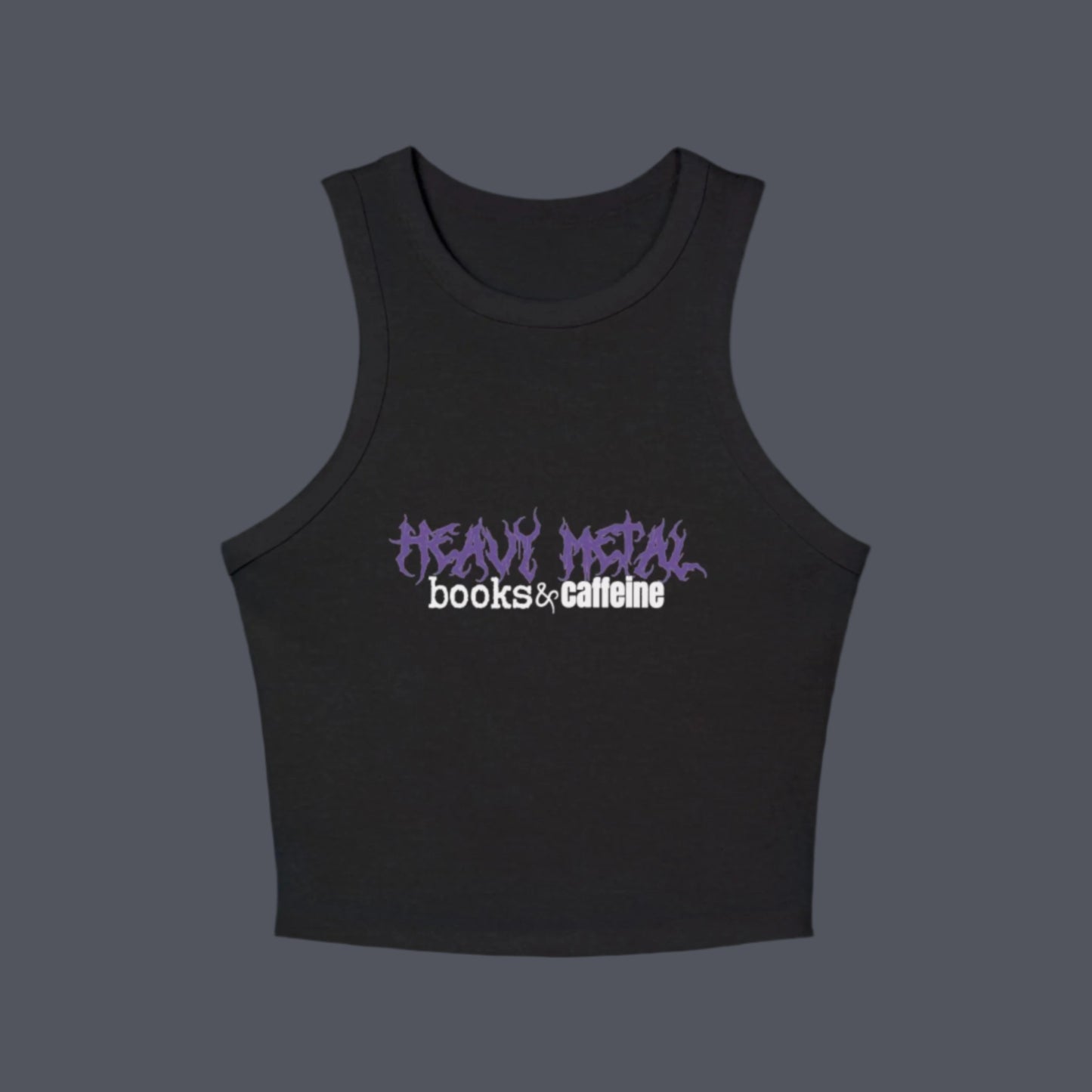 Heavy Metal, Books, & Caffeine Women's Micro Rib Racer Tank Top