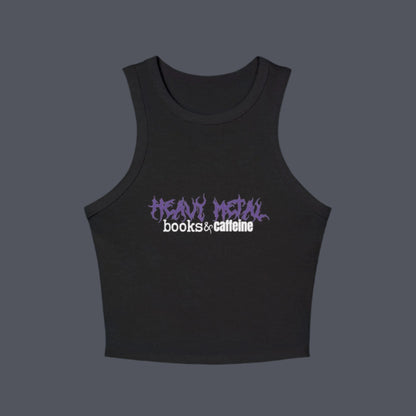 Heavy Metal, Books, & Caffeine Women's Micro Rib Racer Tank Top