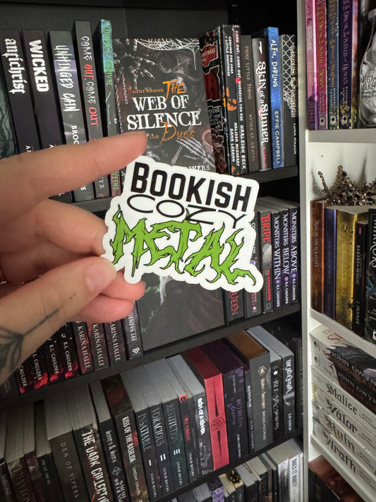 bookish cozy metal sticker